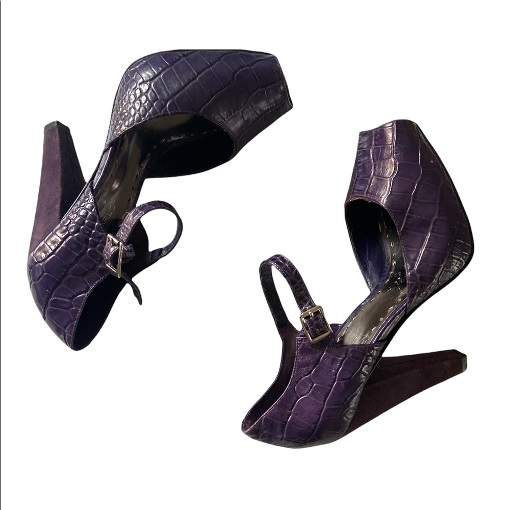 BCBG Purple Peep Toe Platform Heels